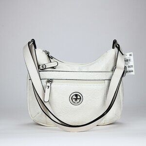 Giani Bernini Faux Leather Tooling Hobo - Ivory